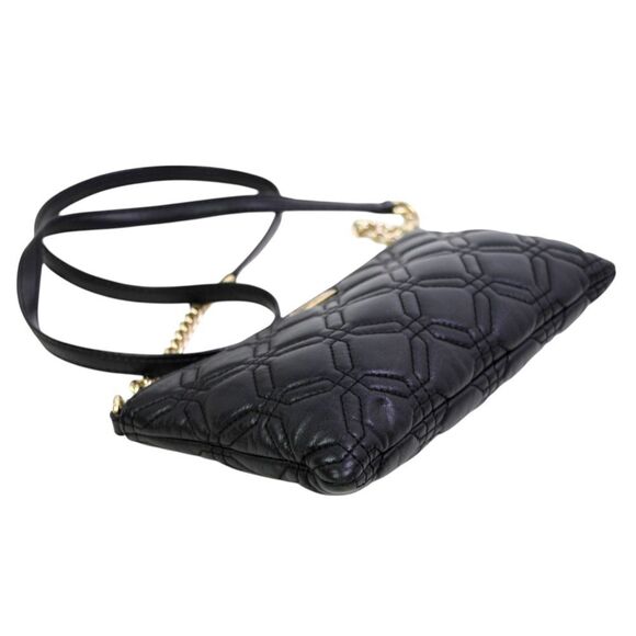 kate spade NY STITCHED BLACK REAL LEATHER CHAIN SHOULDER BAG XBODY HANDBAG PURSE - Picture 8 of 16